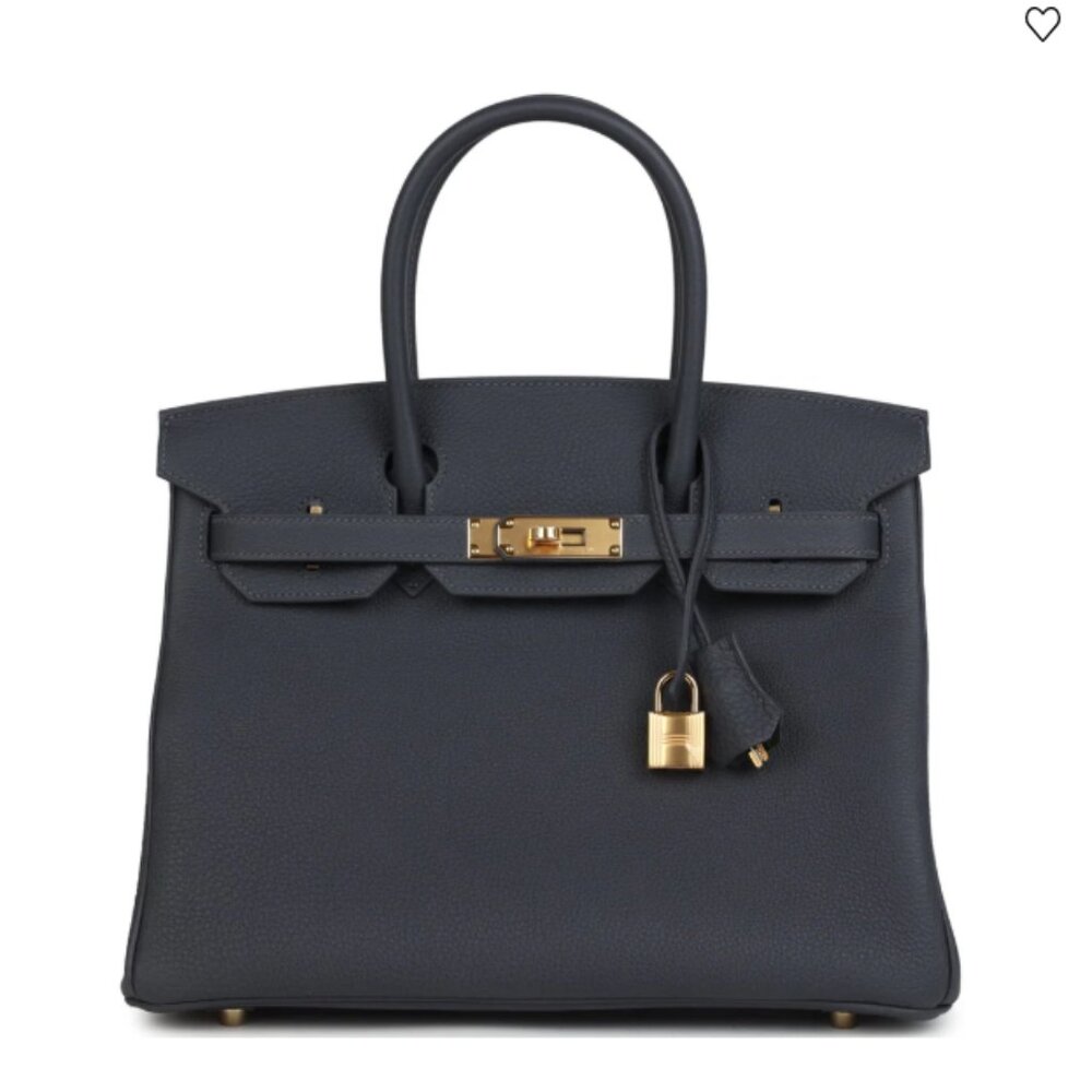 NEW Authentic HERMES Birkin 30 Togo Gold Hardware Stamp K 2025 Plomb Color Bag